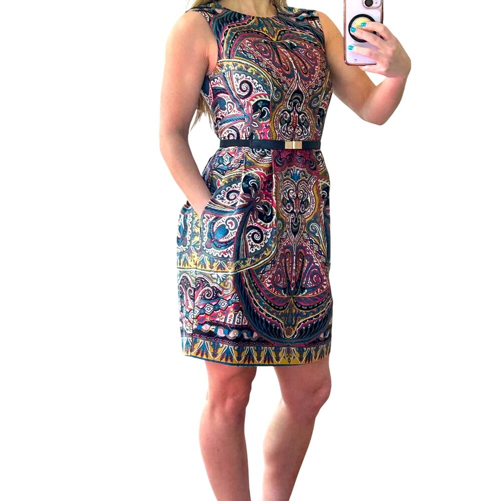 Nanette Lepore "Gotham Stakes" Silk 2010 Paisley Dress ASO PLL 0